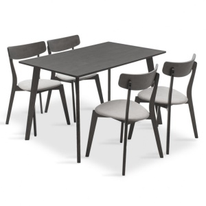 Σετ τραπέζι και καρέκλες Benson-Toto 5 τεμάχια Γκρι Rustic 120x75x75 cm