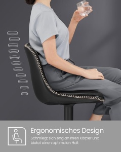 Σετ 2 ρυθμιζόμενα σκαμπό μπαρ Songmics Μαύρο 38x44.5x115 cm - Img 4