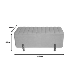 Σετ 2 σκαμπό με αποθηκευτικό χώρο Daph Pako World Μπεζ 110x46x45 cm - Img 4