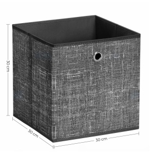 Σετ 6 κουτιά αποθήκευσης Songmics Μαύρο 30x30x30 cm - Img 6