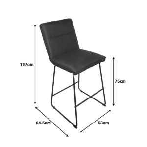 Σκαμπό μπαρ Essential Χακί 53x64.5x107 cm - Img 2