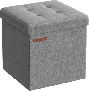 Σκαμπό Μπαούλο Αποθήκευσης Γκρι Songmics 30x30x30 cm