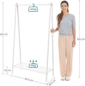 Σταντ Κρεμάστρας Songmics Λευκό 92.5x33.5x153 cm - Img 7