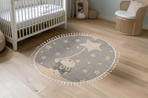 Στρογγυλό Χαλί copii Fano Γκρι 133x133 cm - Img 5