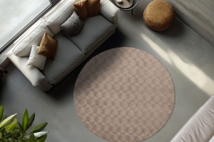 Στρογγυλό Χαλί Diamond Cut Taupe 120x120 cm - Img 4