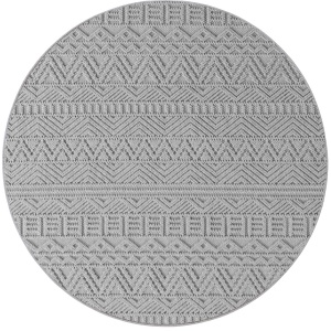 Στρογγυλό Χαλί Helix etno V3 Ασημί 200x200 cm - Img 8