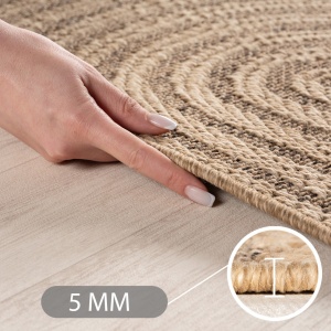 Στρογγυλό Χαλί Timber V1 Μπεζ 120x120 cm - Img 5