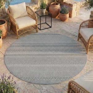 Στρογγυλό Χαλί Desert etno V3 Γκρι 200x200 cm