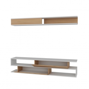 Σύνθεση TV Sims, Λευκό-Teak - Img 6