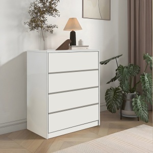 Συρταριέρα Kuanger με συρτάρια από MDF Λευκό 80x40x80 cm - Img 2