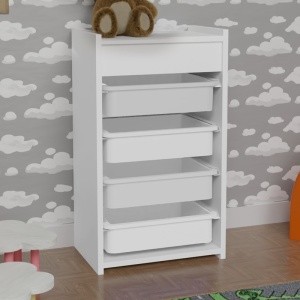 Συρταριέρα Toily με καλάθια λευκή μελαμίνη 45x30x78 cm - Img 2