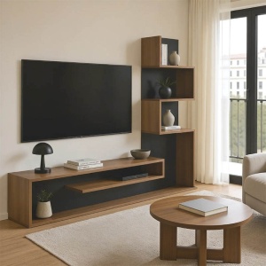 Σύνθεση TV Cazenda, Καφέ, 160x29x126 cm