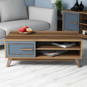 Τραπεζάκι σαλονιού Ayla - Walnut, Blue