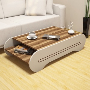 Τραπεζάκι σαλονιού Cool - Walnut, Κρεμ
