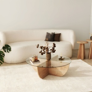 Τραπεζάκι σαλονιού Lily Δρυς 90x30x90 cm - Img 3