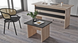 Τραπεζάκι σαλονιού Vario B - Oak, Μαύρο - Img 3