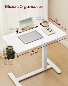 Τραπεζάκι laptop Vasagle Λευκό 80x45x102 cm - Img 5