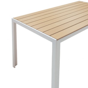 Τραπέζι κήπου Nares Λευκό-Φυσικό 140x80x72.5 cm - Img 3