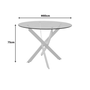 Τραπέζι Antoro Λευκό 80x80x75 cm - Img 5