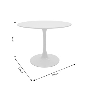 Τραπέζι Balou MDF μαύρο D100x75 cm - Img 5
