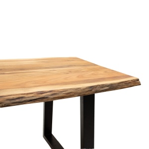 Τραπέζι Miles Slim Boho, Pako World, ξύλο ακακίας, πάχος 3.7 cm, Φυσικό, 180x90x76 cm - Img 5