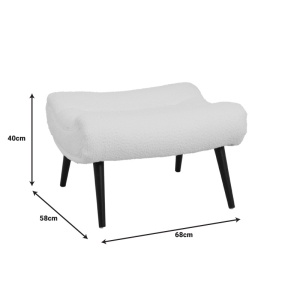 Υποπόδιο πολυθρόνας Silla, Pako World, Ροζ, 68x58x40 cm - Img 6