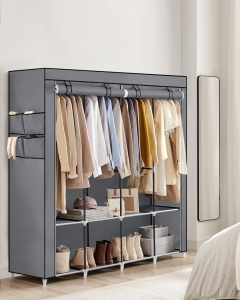 Υφασμάτινη Ντουλάπα Songmics Γκρι 170x45x167 cm - Img 3