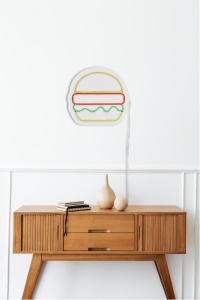 Φωτεινή Διακόσμηση Τοίχου LED Hamburger Πολύχρωμο 28x27x2 cm - Img 5
