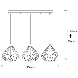 Φωτιστικό οροφής Diamond - 704-S1 Μαύρο - Img 3