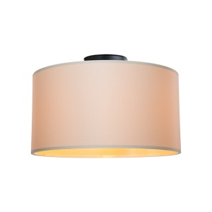 Φωτιστικό οροφής Garry din ύφασμα αμπαζούρ κρεμ 38x38x21+ cm - Img 3
