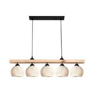 Φωτιστικό Salote, Pako World, E27, 5 λαμπτήρες, Καφέ-Κρεμ, 100x18x24 cm