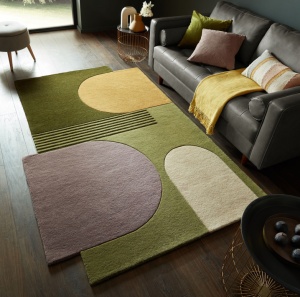 Χαλί Lozenge Πράσινο/Πολύχρωμο 150X240 cm, Flair Rugs