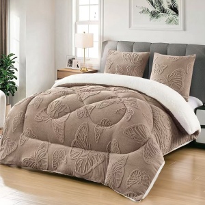 Χοντρό πάπλωμα Cocolino με γουνάκι Buffy V24 Dark Bej, 4.5kg, 200x230