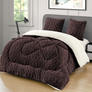 Χοντρό πάπλωμα Cocolino με γουνάκι Wave V30 Καφέ 4.5kg, 200x230