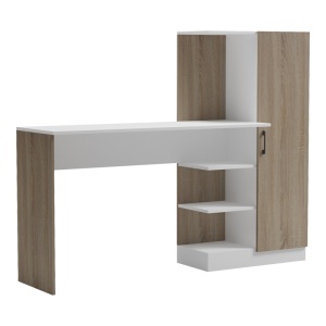 Birou cu biblioteca, Ofisio, Alb, 40x152.3x120 cm - Img 2