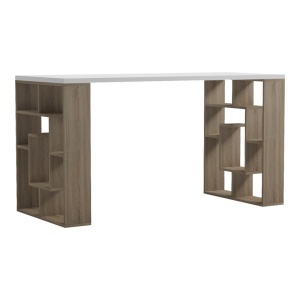 Birou cu raft, Labirent, Alb, 60x140x75 cm - Img 2