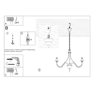 Candelabru 3 Minerwa Negru 60x60x80 cm - Img 5