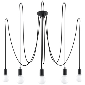 Candelabru 5 Edison Negru 300x300x150 cm