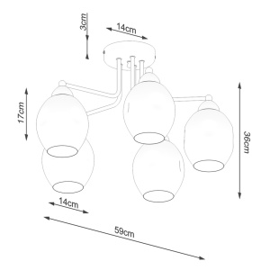 Candelabru Fillan Negru 59x59x36 cm - Img 5