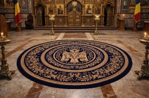 Covor biserica Rotund, Lotos, Albastru, 80x80 cm, Delta 15032 810
