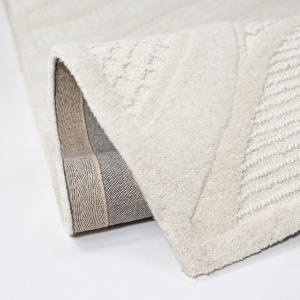 Covor traversa Sculptured Abstract Alb 80x230 cm - Img 2