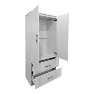 Dulap haine cu 2 usi si sertare Lego Alb 80x42x180 cm - Img 2