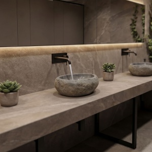 Lavoar pe blat Lavello, Gri, 30x30x25 cm