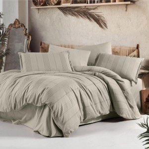 Lenjerie 1 Persoana Arakis Bej (Bumbac 100%)