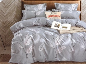 Lenjerie Grey Feather 6 Piese (Bumbac Satinat)