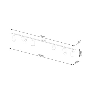 Lustra Lemmi Negru 135x24x20 cm - Img 4