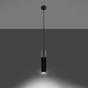 Lustra suspendata Borgio Negru 8x8x105 cm - Img 3