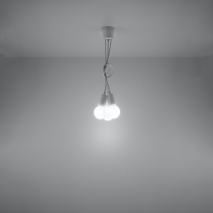 Lustra suspendata Diego Alb 15x15x90 cm - Img 6