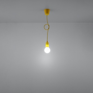 Lustra suspendata Diego Galben 9x9x90 cm - Img 6