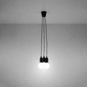 Lustra suspendata Diego Negru 15x15x90 cm - Img 3